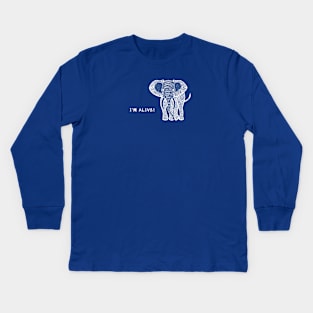 African Elephant - I'm Alive! - elephant lover's design Kids Long Sleeve T-Shirt